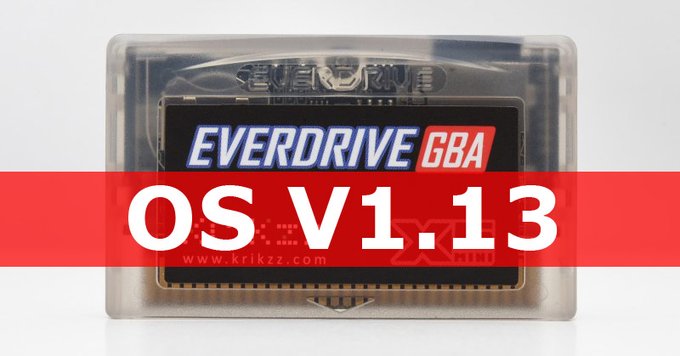 『EverDrive GBA』のOSがv1.13にアップデート