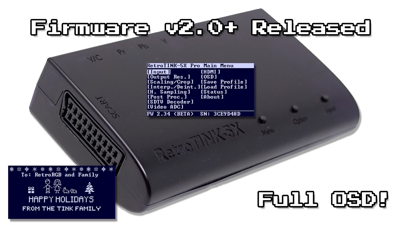 RetroTINK-5XProの大規模なファームウェアアップデートがリリース