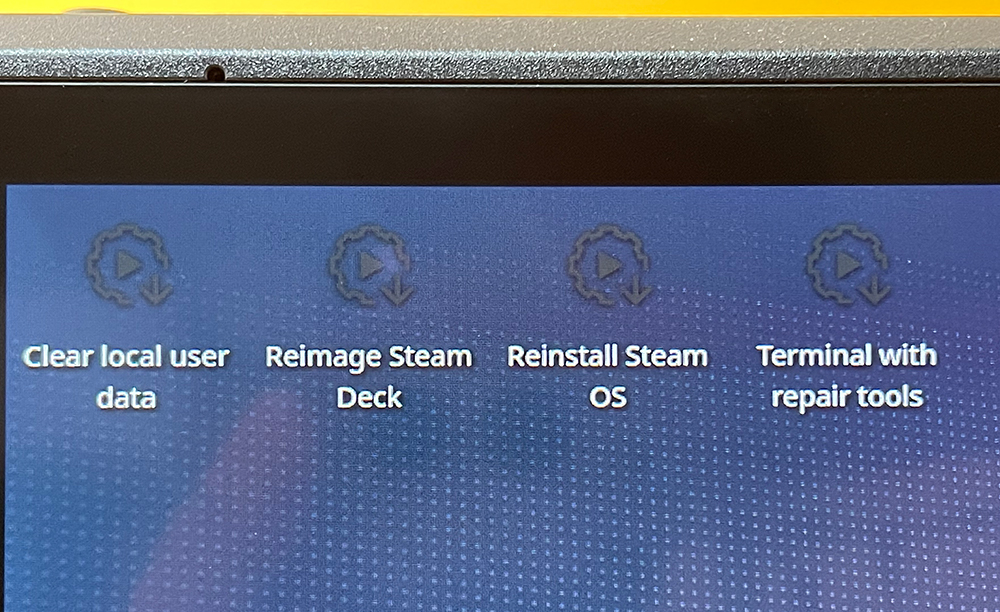 Steam Deckで「工場出荷状態にリセットする」を選ぶとロゴマークの表示でスタックするのでリカバリーで復旧させた話