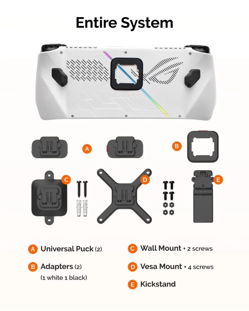 ASUS ROG AllyやSteam Deckの背面にスタンドやバッテリーなどが取り付けられる『Allymate Adapter Bundle』が発売。価格は7200円