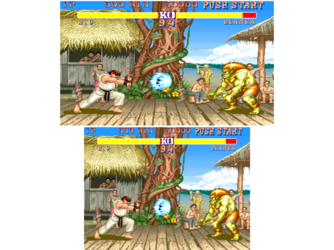 【海外の反応】カプコンのCPシステム（CPS1/CPS2/CPS3）は、ネイティブの解像度が384×224なのに4:3のアスペクト比で表示されるように設計されていたことを今日知りました。