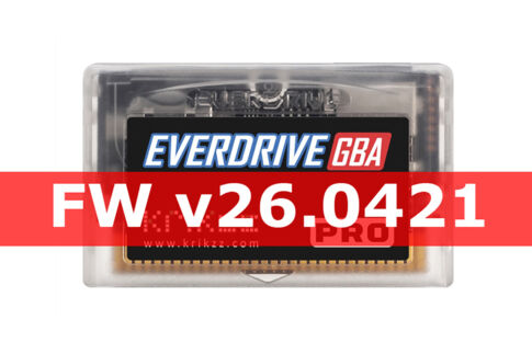 EverDrive GBA PROの最新ファームウェアv26.0421がリリース