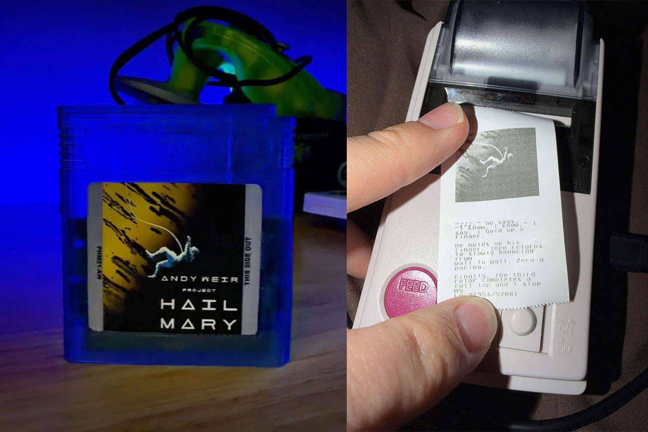 書籍全体をカートリッジに収めたゲームボーイ用『プロジェクト・ヘイル・メアリー』