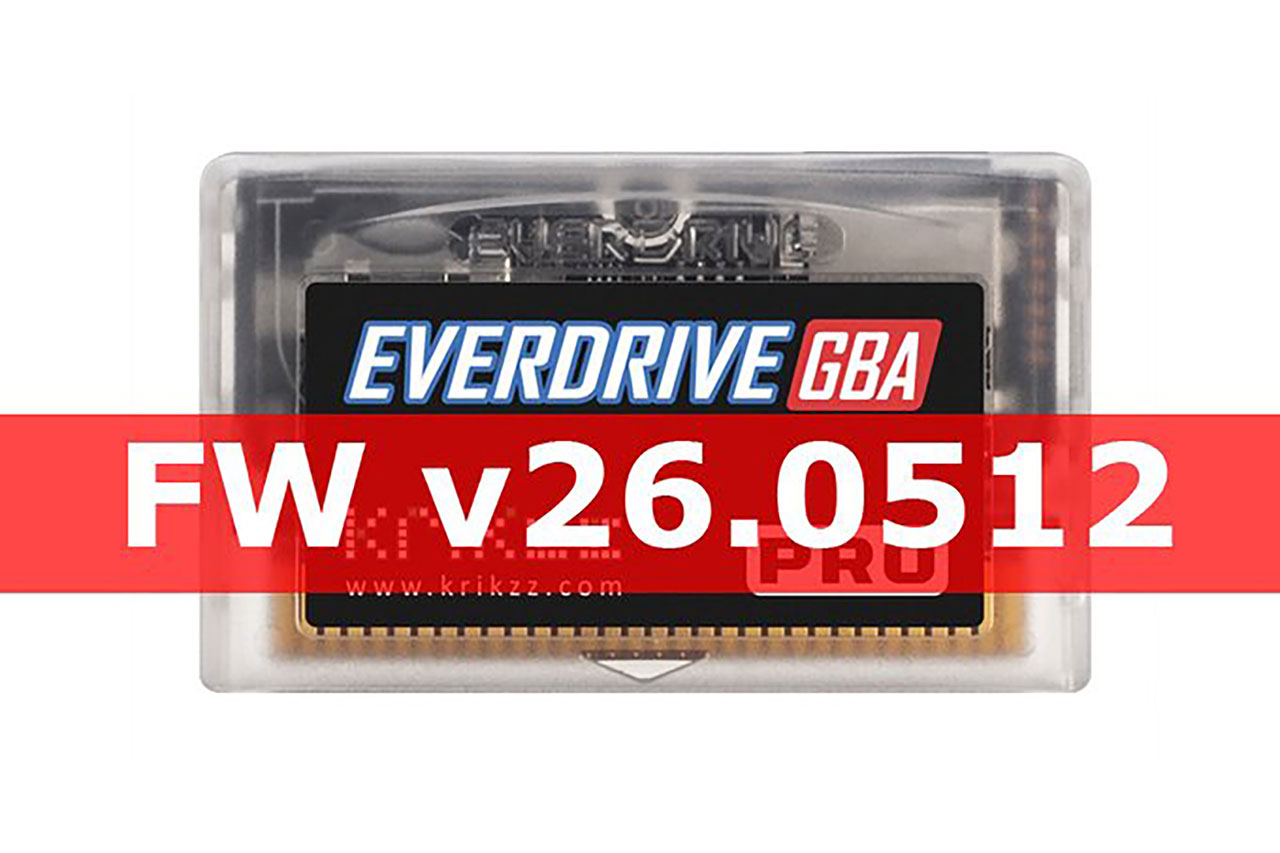 EverDrive GBA PROのファームウェアv26.0512が公開！　GBA-SP Model AGS-101向けの互換性を修正