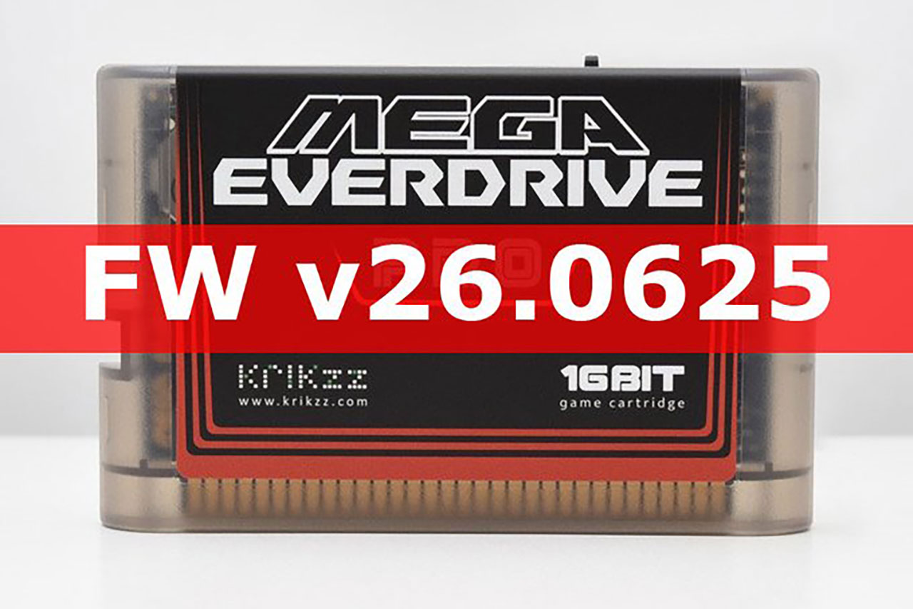 Mega EverDrive用のファームウェアv26.0625がリリース。VGMプレイヤーをアップデート