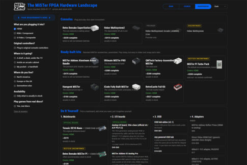 MiSTer FPGAの豊富なエコシステムが把握できる初心者向けのガイドサイト『The MiSTer Hardware Landscape』が登場