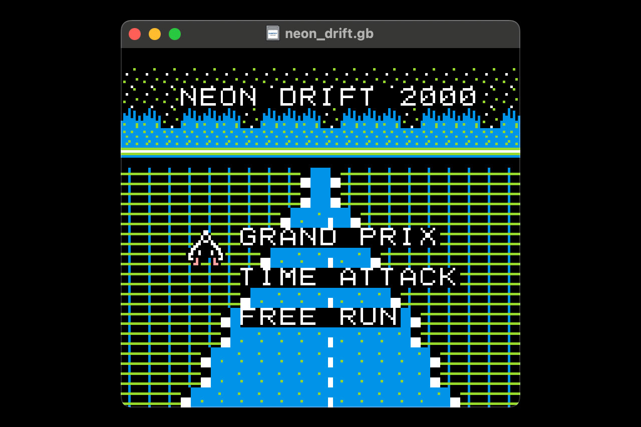わずか32KB！ 初代ゲームボーイで毎秒60フレームの疑似3Dレース『Neon Drift 200』が公開