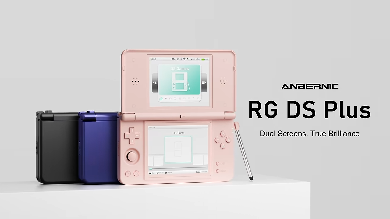 ANBERNICが二画面携帯機「RG DS Plus」を正式ティザー！収納式スタイラスと新エミュレーター「NNDDSS」を公開