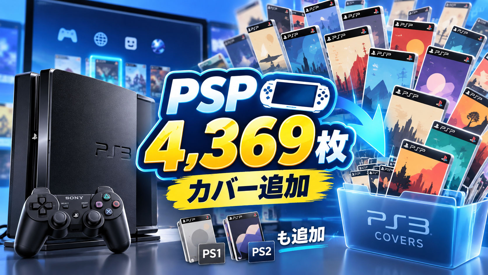 PS3のwebMAN MODなど向けにPSP用4,369枚のカバーパックが新登場! PS1・PS2も計568枚追加