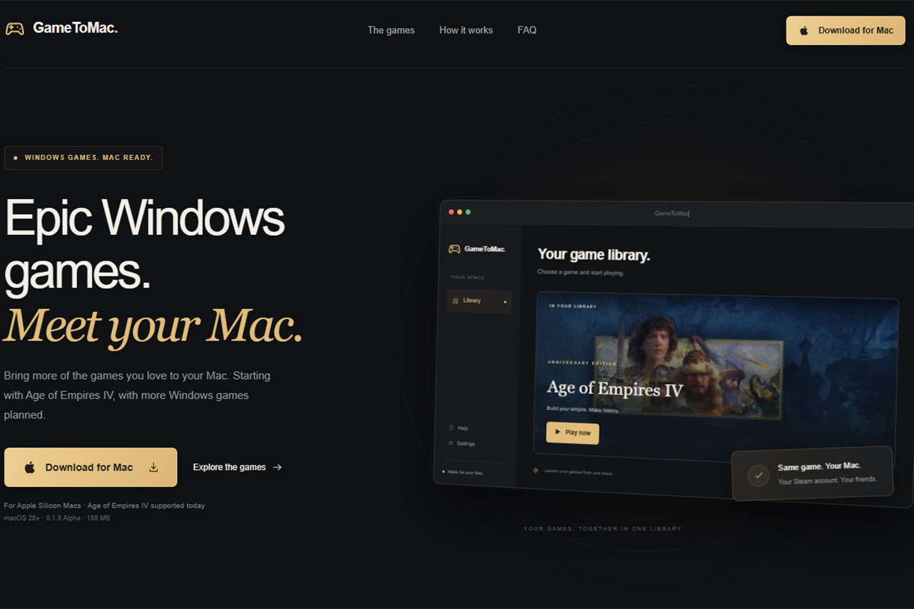 Windows版『Age of Empires IV』をApple Silicon Macで動かす「GameToMac」が公開!Steam版を利用、今後は対応ゲーム拡大へ