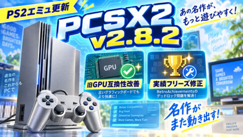 PS2エミュ『PCSX2 v2.8.2』公開!旧GPU向けMoltenVK互換性を改善、RetroAchievementsのデッドロックも修正