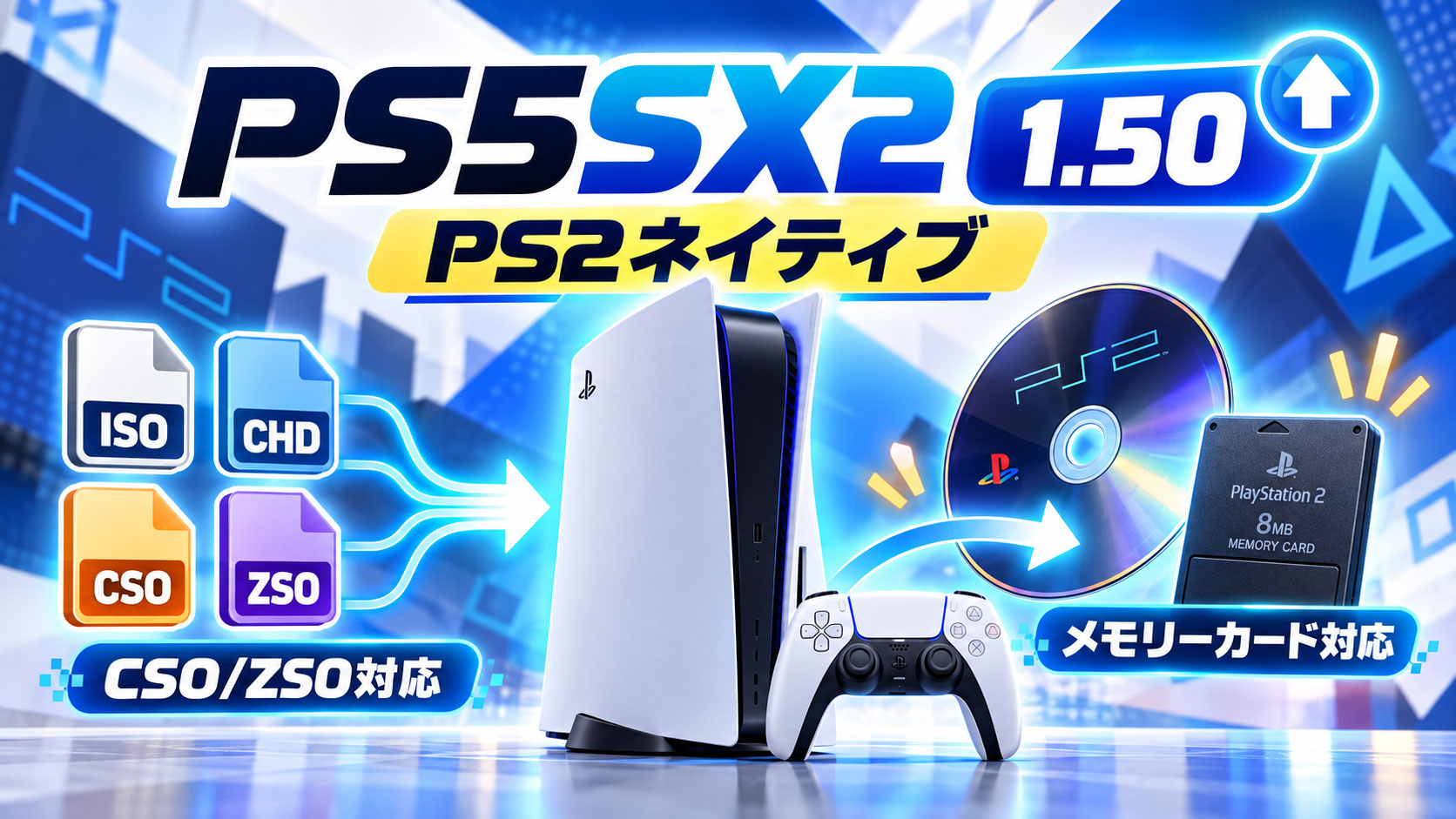 PS5でPS2をネイティブエミュレーション。「PS5SX2 1.50」公開、CSO/ZSOや最大6倍解像度にも対応