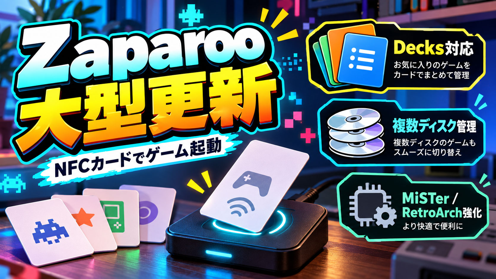 カード1枚を“ゲームのプレイリスト”に。『Zaparoo Core v2.18.0』公開、MiSTer／RetroArchの管理機能も大幅強化