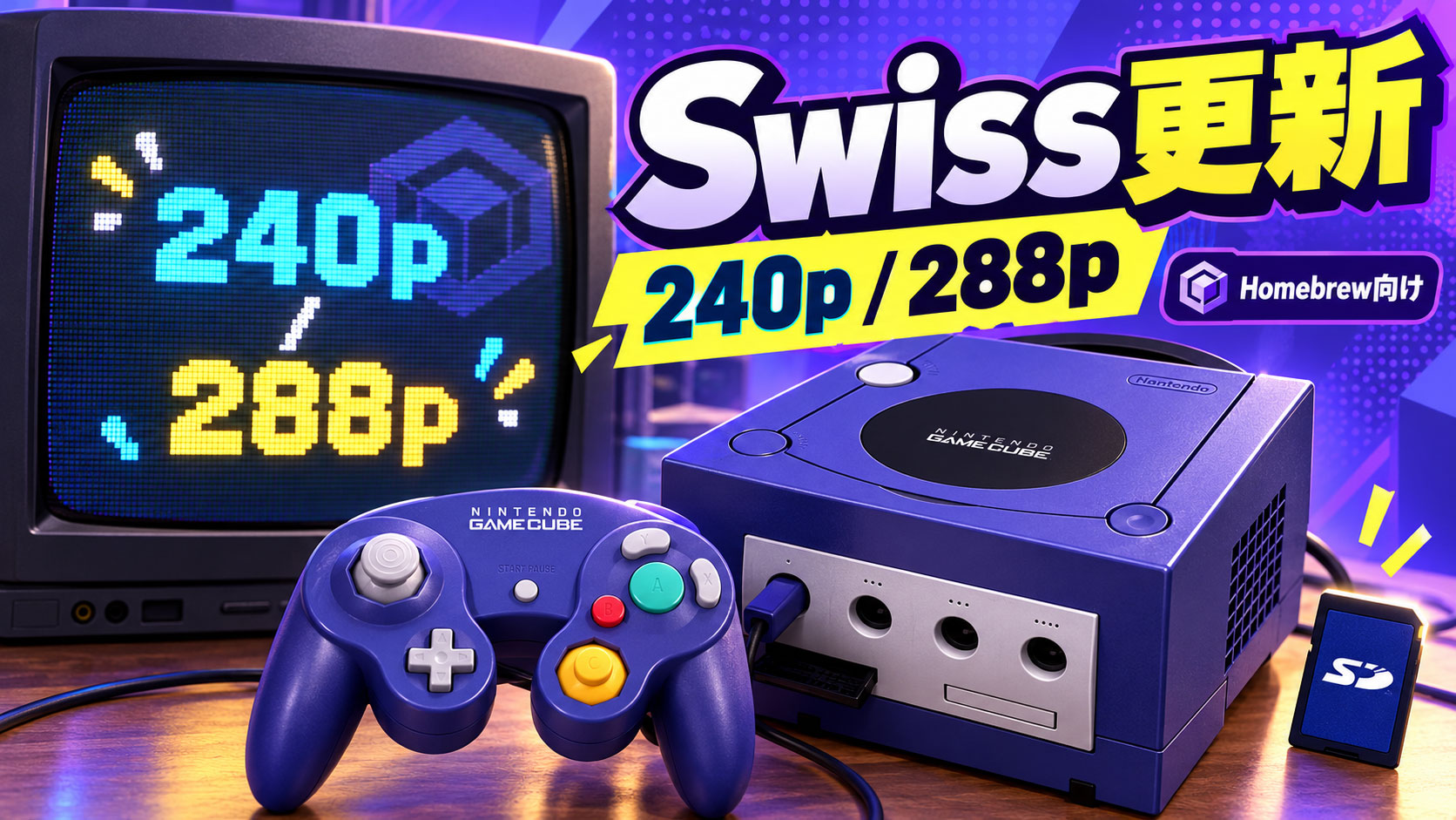 ゲームキューブ用『Swiss v0.6r2119』公開！ 新しいHomebrewを240p／288pで出力可能に