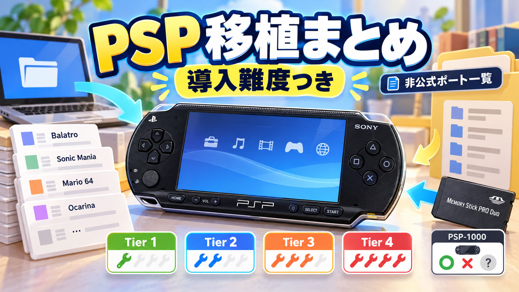 PSP向け非公式移植がこんなに!『Balatro』『ソニックマニア』などを導入難度別に探せる一覧が公開