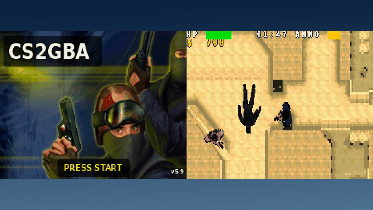 ゲームボーイアドバンスで『Counter-Strike』風の5対5バトル!無料Homebrew『CS2GBA』が公開