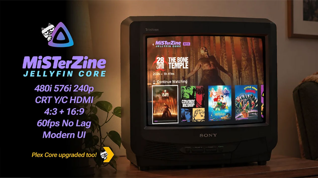 MiSTer FPGAで映画やテレビ番組をブラウン管再生！『MisterZine Jellyfin』のベータ版を開発者が紹介