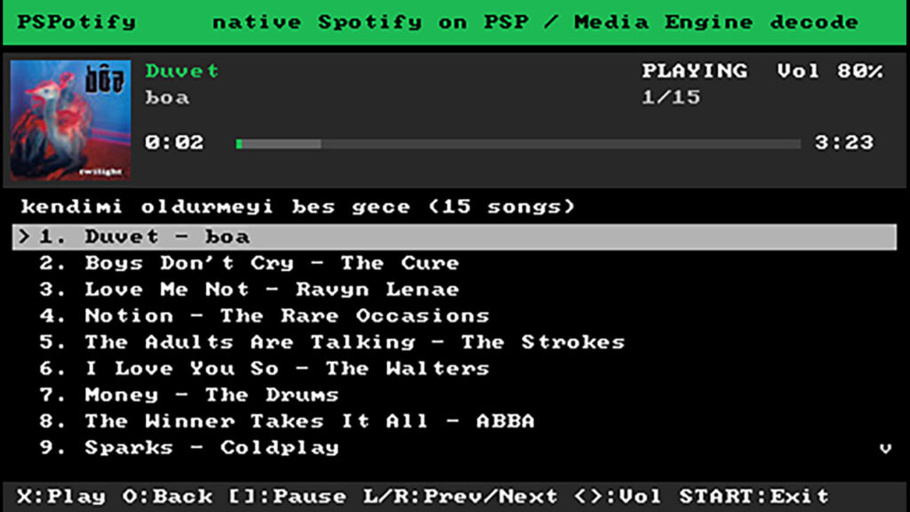 PSP本体でSpotifyが再生可能に！非公式アプリ「PSPotify ME」の初公開版が登場