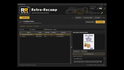 レトロゲームをPCゲームのように一覧管理！ 『RetroRecomp』更新でお気に入りや直接起動に対応