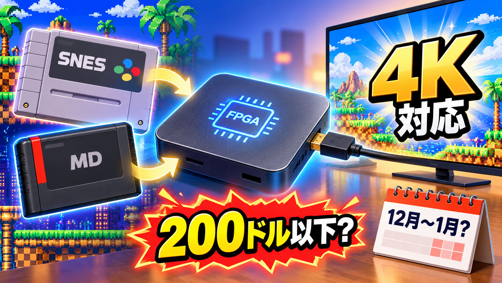 Taki Udon氏のスーファミ&メガドラ向けFPGA互換機は200ドル以下で4K対応! スーファミ版は12月~来年1月発売か!?