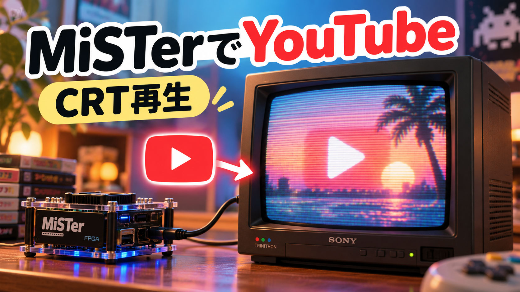 MiSTer FPGAでYouTubeをブラウン管テレビに映せる非公式コア『YouTubeCRT』が公開！ プレイリストやチャンネル表示にも対応