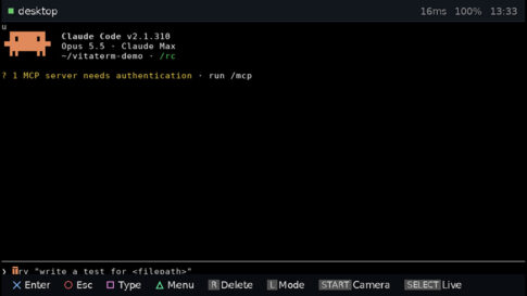 PS VitaでAI開発ツール『Claude Code』を遠隔操作！ 非公式アプリ『vitaterm』v0.2.0公開