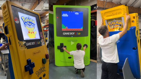 巨大すぎる『ポケモン』仕様ゲームボーイカラーが実際に動く！ 特大『Pokémon Yellow』カートリッジまで再現